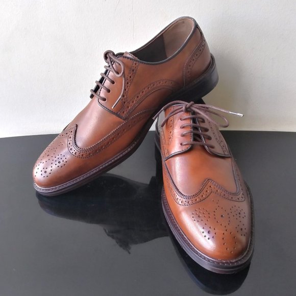 Johnston & Murphy Men\'s Daley Wingtip Cap Toe in Nice Tan Full Grain Leather main image 4